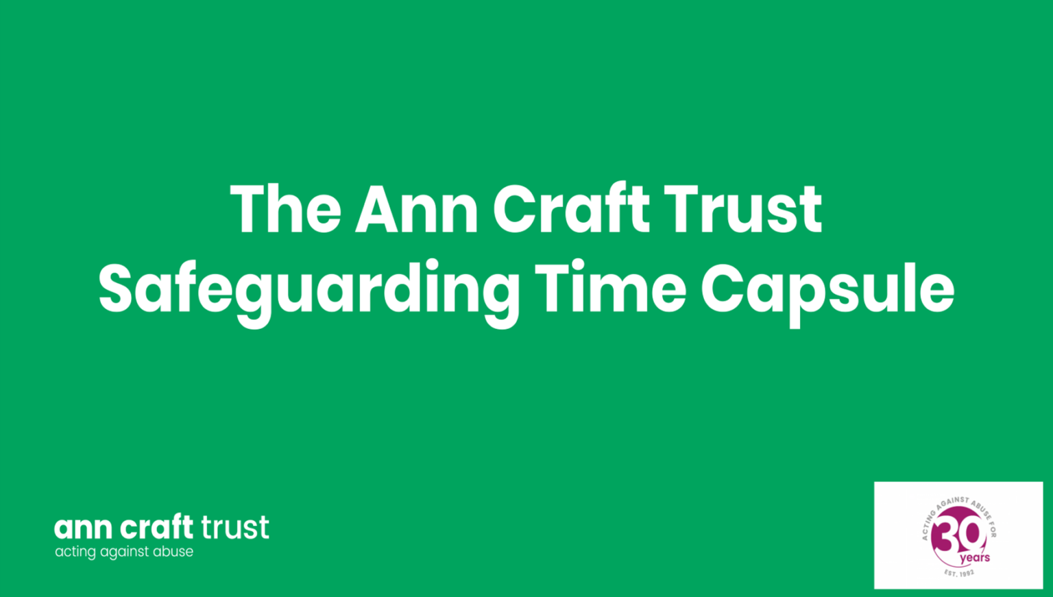 Add Your Story To The Ann Craft Trust Safeguarding Time Capsule Ann Craft Trust 3858